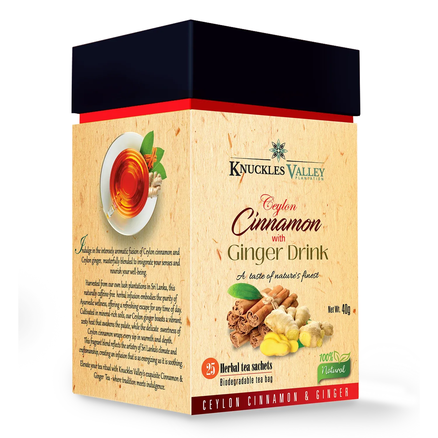Ceylon Cinnamon with Ginger – 25 Luxury Tea Sachets